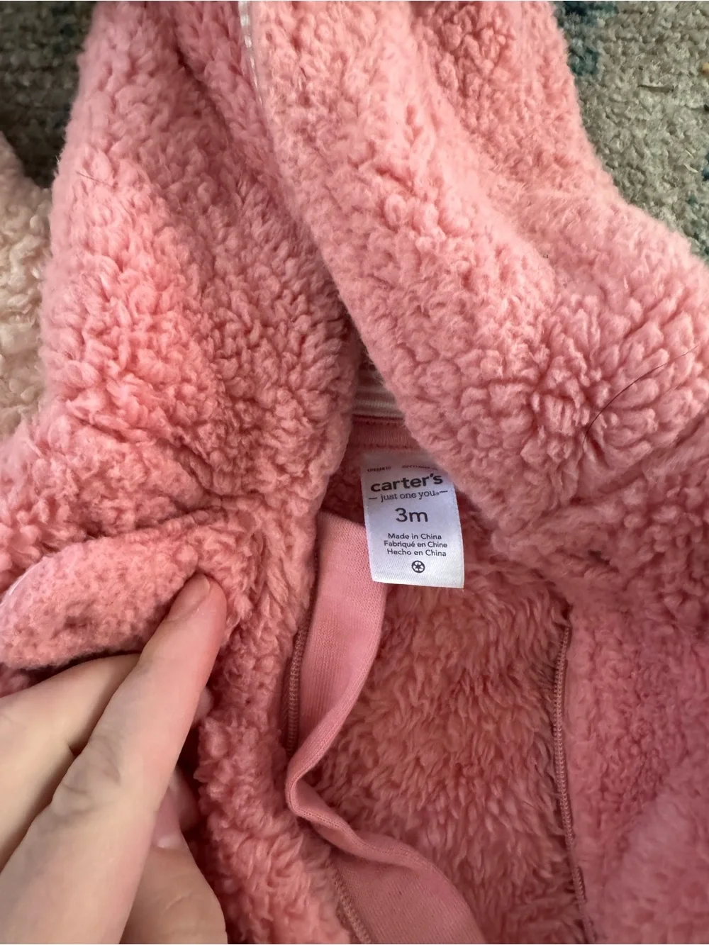 Two Plush Sherpa Baby One-Piece - USED 3 months